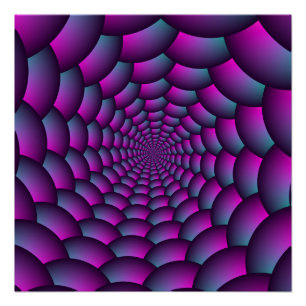 Ball Spiral in Roze Blauw en Paarse Perfect Poster