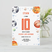 Ball sport kinderen verjaardag kaart (Staand voorkant)