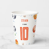 Ball sport kinderen verjaardag papieren bekers (Achterkant)