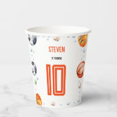 Ball sport kinderen verjaardag papieren bekers (Voorkant)