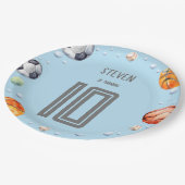 Ball sport kinderen verjaardag papieren bordje (Gekanteld)