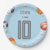 Ball sport kinderen verjaardag papieren bordje (Voorkant)
