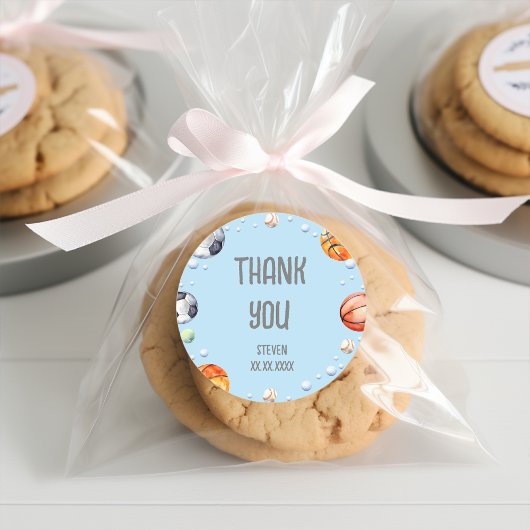 Ball sport kinderen verjaardag ronde sticker