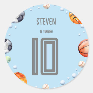 Ball sport kinderen verjaardag ronde sticker