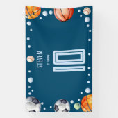 Ball sport kinderen verjaardag spandoek (Verticaal)