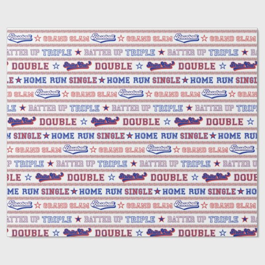 Ball Stitch - Baseball Cadeaupapier (Vlak)