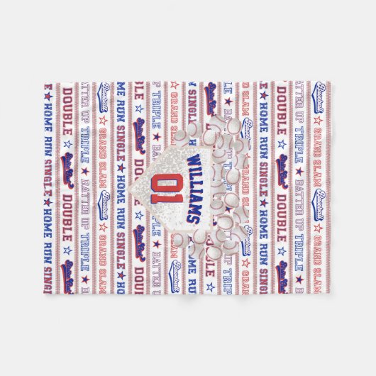 Ball Stitch - Baseball Fleece Deken (Voorkant (Horizontaal))