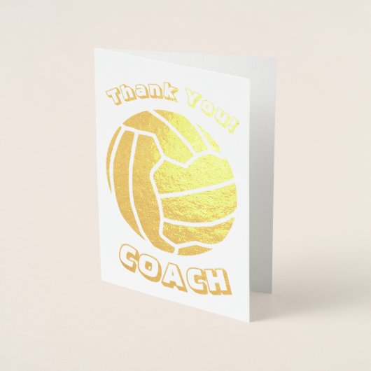 Ball Theme Netball Coach Bedankt Gold Folie Kaarten (Voorkant)