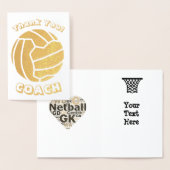 Ball Theme Netball Coach Bedankt Gold Folie Kaarten (Display)