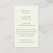 Ball Topiary Garden leek traditioneel legant Visitekaartje (Achterkant)