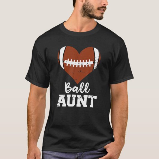 Ball Tunt Heart Funny Football Tunt T-shirt (Voorkant)