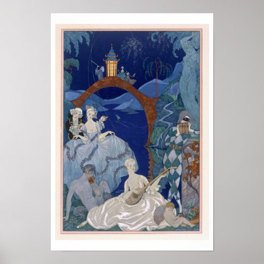 Ball under the Blue Moon, illustratie voor 'Fetes' Poster (Voorkant)