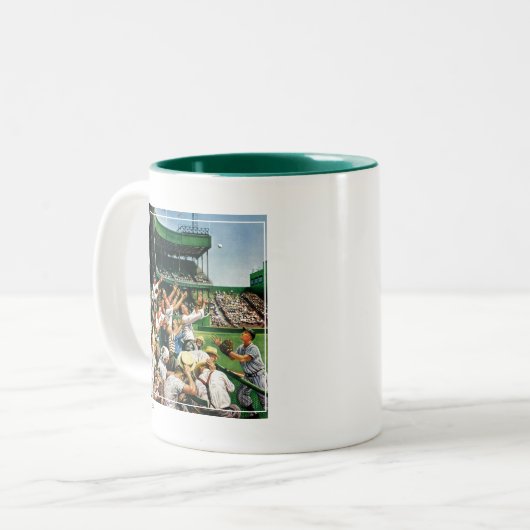 Ball voor thuisgebruik ophalen tweekleurige koffiemok (Voorkant links)