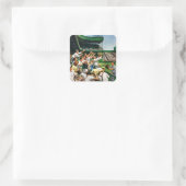 Ball voor thuisgebruik ophalen vierkante sticker (Tas)