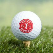 Ball with Golfers Name & initials - red monogram Golfballen (Insitu Shirt)