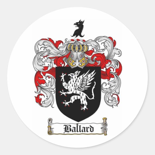 BALLARD FAMILY CREST - BALLARD WAPEN RONDE STICKER (Voorkant)