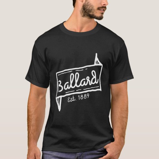 Ballard Seattle Washington Est 1889 buurt T-shirt (Voorkant)