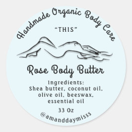 Ballemafscheiding voor lichaamsboter Blauwe pasta Ronde Sticker