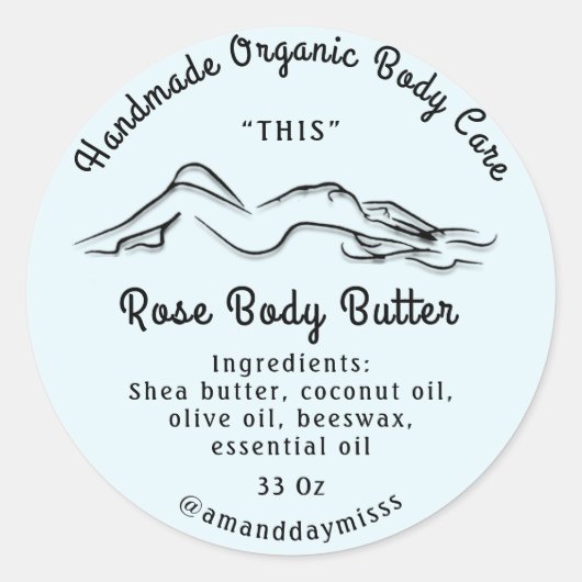 Ballemafscheiding voor lichaamsboter Blauwe pasta Ronde Sticker (Voorkant)