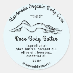 Ballemafscheiding voor lichaamsboter Blauwe pasta Ronde Sticker
