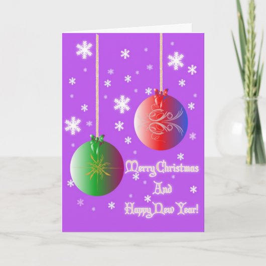 Ballen 3 van Kerstmis Feestdagen Kaart (Voorkant)