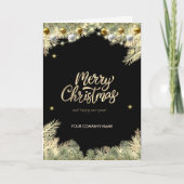 Ballen, Branches, Zwart Bedrijf Feestdagen Kaart (Voorkant)