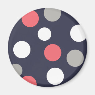 Ballen cirkels patroon grijs wit koraal roze magneet