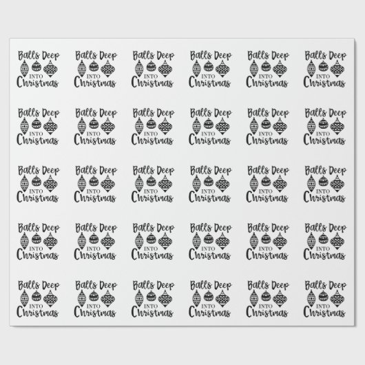 Ballen diep in de kerst Grappige kerst Kerstmis Cadeaupapier (Vlak)