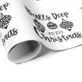Ballen diep in de kerst Grappige kerst Kerstmis Cadeaupapier (Rol Hoek)