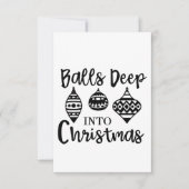 Ballen diep in de kerst Grappige kerst Kerstmis Kaart (Voorkant)