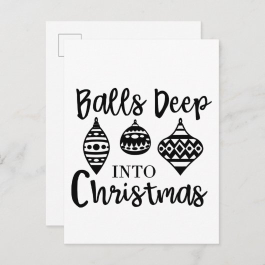 Ballen diep in de kerst Grappige kerst Kerstmis Uitnodiging Briefkaart (Voorkant / Achterkant)