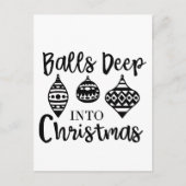 Ballen diep in de kerst Grappige kerst Kerstmis Uitnodiging Briefkaart (Voorkant)