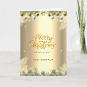 Ballen, filialen, goud corporate feestdagen kaart (Voorkant)