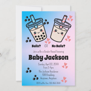 Ballen of Geen Ballen Bubble Tea Boba Geslacht Rev Kaart