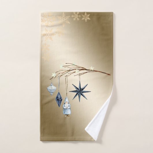 Ballen, Sinterklaas, Boomtak Sneeuwvlokken Bad Handdoek (Handdoek)