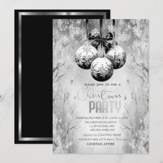 Ballen Sneeuwvlokken Winter Landschap Kerstfeest Kaart (Voorkant / Achterkant)