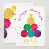 Ballen van garen boom breien gehaakte kerstkaart (Voorkant / Achterkant)