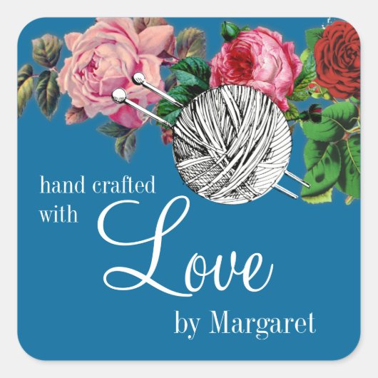 Ballen van garen breinaalden  rozen label (Voorkant)