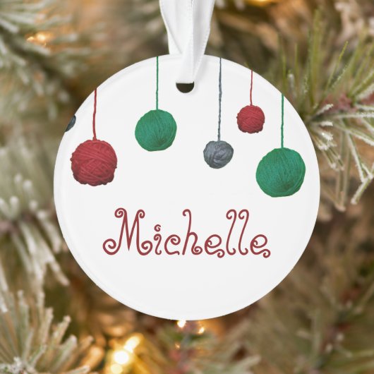 Ballen van Yarn Crafty Vakantie / Jouw tekst Ornament (Boom)