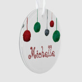 Ballen van Yarn Crafty Vakantie / Jouw tekst Ornament (voorkant)