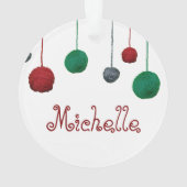 Ballen van Yarn Crafty Vakantie / Jouw tekst Ornament (achterkant)