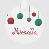 Ballen van Yarn Crafty Vakantie / Jouw tekst Ornament (voorkant)