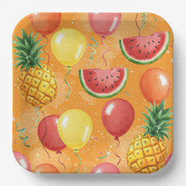 Ballen, watermeloenen, ananas, door Natasha Us Papieren Bordje