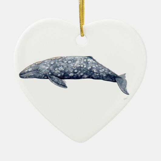 Ballena gris keramisch ornament (Voorkant)