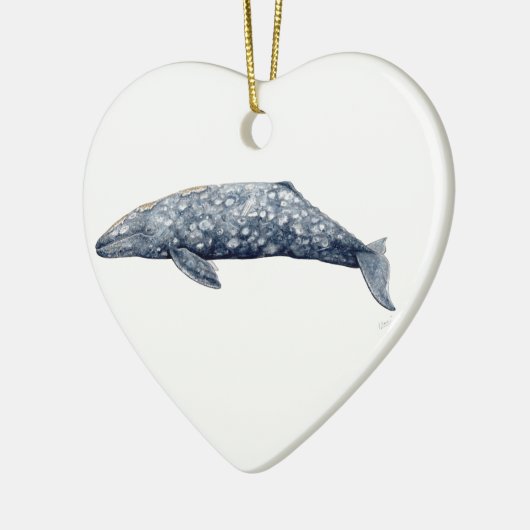 Ballena gris keramisch ornament (Links)
