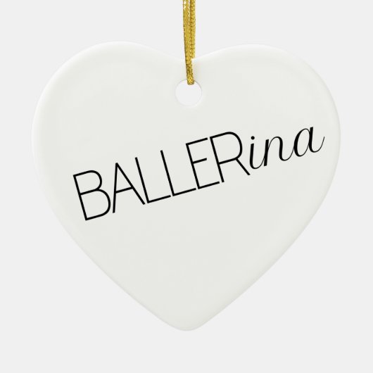 "Baller" Ballerina Kerst Ornament (Voorkant)