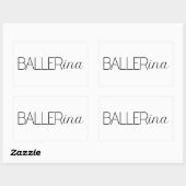 "Baller" Ballerina Rechthoekige Sticker (Vel)