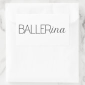 "Baller" Ballerina Rechthoekige Sticker (Tas)