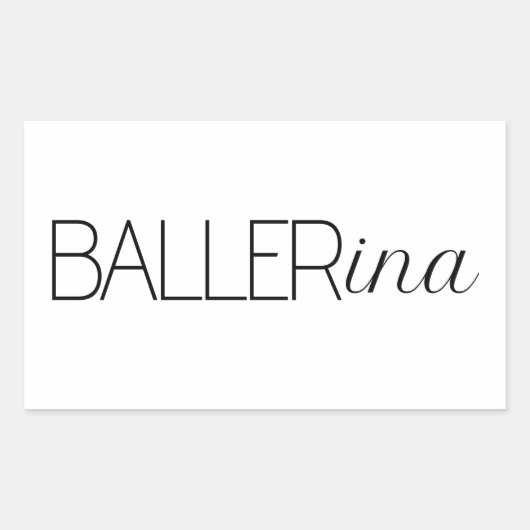 "Baller" Ballerina Rechthoekige Sticker (Voorkant)
