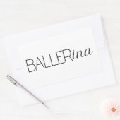 "Baller" Ballerina Rechthoekige Sticker (Envelop)